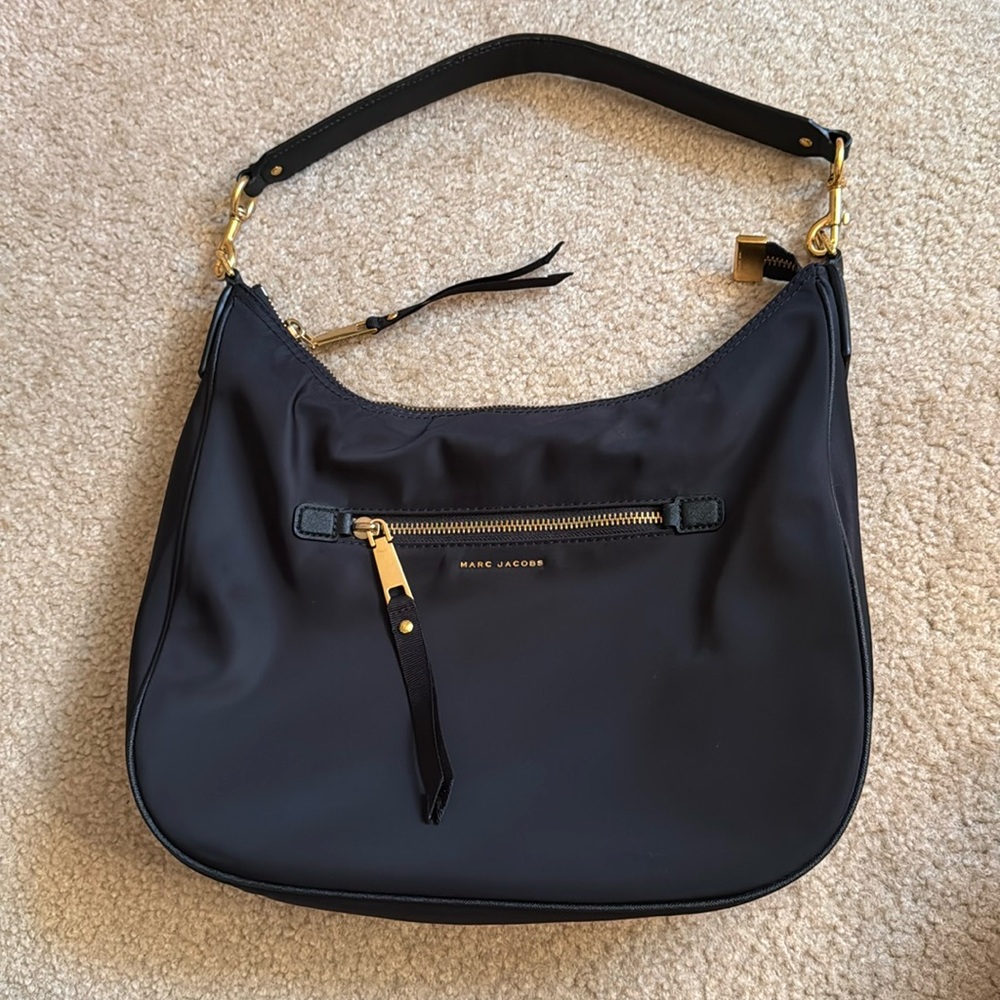 Marc Jacobs Black Shoulder Bag with Gold Accents